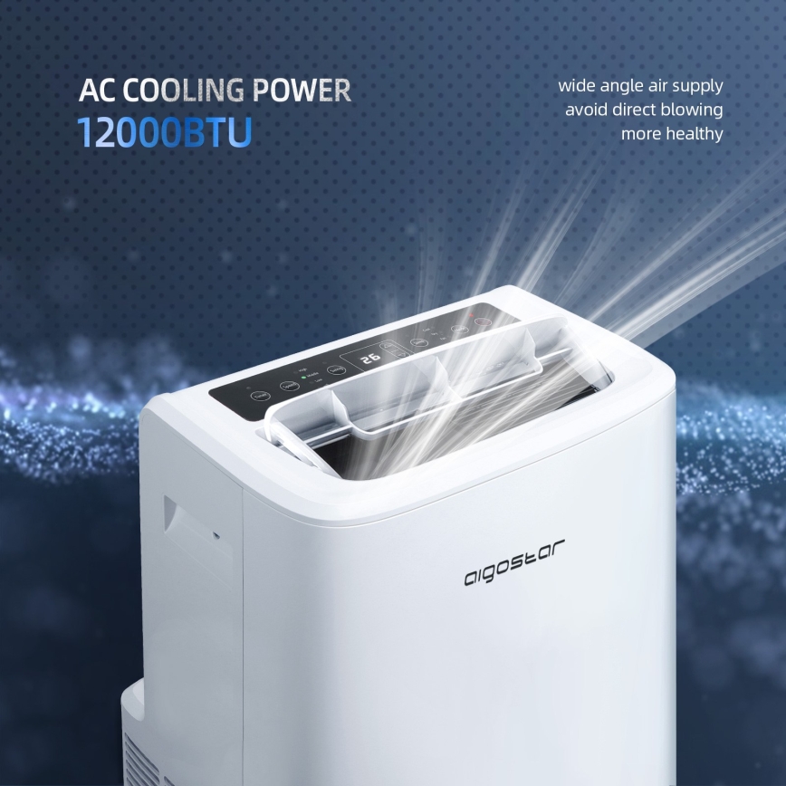 Aigostar - Chytrá mobilní klimatizace 1337W/230V 12000 BTU Wi-Fi bílá + dálkové ovládání
