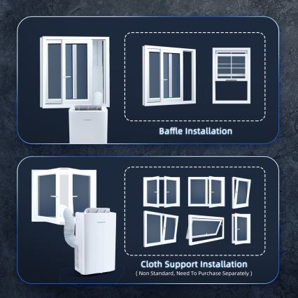 Aigostar - Chytrá mobilní klimatizace 1337W/230V 12000 BTU Wi-Fi bílá + dálkové ovládání