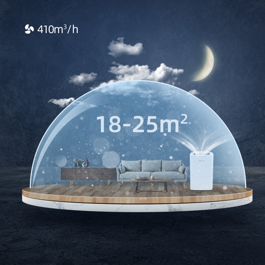 Aigostar - Chytrá mobilní klimatizace 1337W/230V 12000 BTU Wi-Fi bílá + dálkové ovládání
