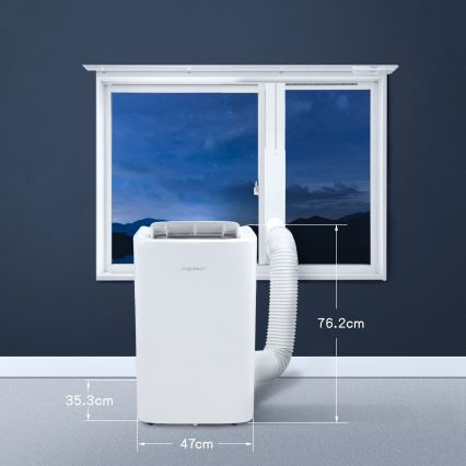 Aigostar - Chytrá mobilní klimatizace 1337W/230V 12000 BTU Wi-Fi bílá + dálkové ovládání
