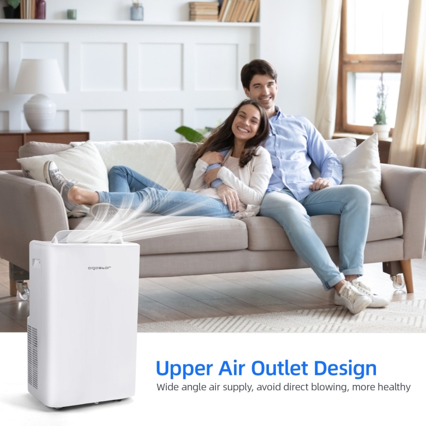 Aigostar - Chytrá mobilní klimatizace 1337W/230V 12000 BTU Wi-Fi bílá + dálkové ovládání