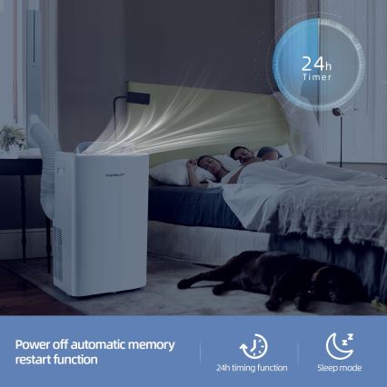 Aigostar - Chytrá mobilní klimatizace 1337W/230V 12000 BTU Wi-Fi bílá + dálkové ovládání