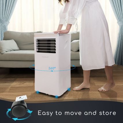 Aigostar - Chytrá mobilní klimatizace 3v1 1003W/230V 9000 BTU Wi-Fi bílá + dálkové ovládání