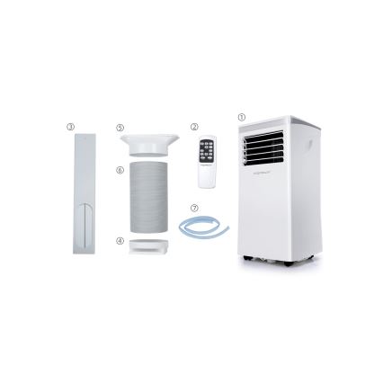 Aigostar - Chytrá mobilní klimatizace 3v1 1003W/230V 9000 BTU Wi-Fi bílá + dálkové ovládání