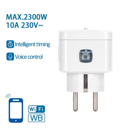 Aigostar - Chytrá zásuvka E 2300W Wi-Fi Tuya