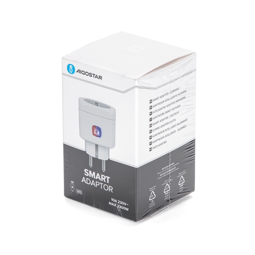 Aigostar - Chytrá zásuvka E 2300W Wi-Fi Tuya