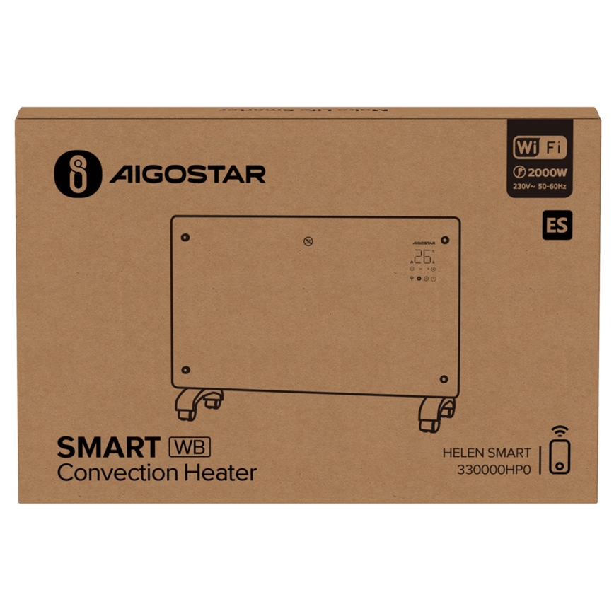 Aigostar - Chytrý elektrický přímotop/konvektor 1000/2000W Wi-Fi