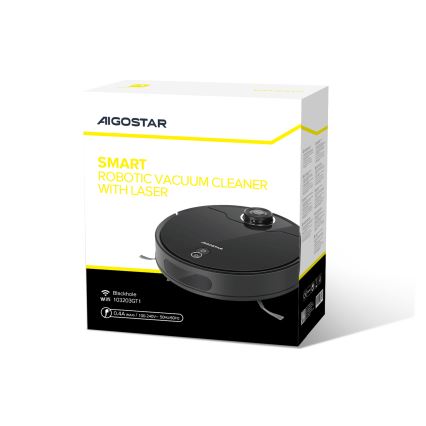 Aigostar - Chytrý robotický vysavač 2v1 12W/230V 3300mAh Wi-Fi černá
