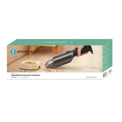 Aigostar - Dobíjecí ruční vysavač 70W/7,4V chrom