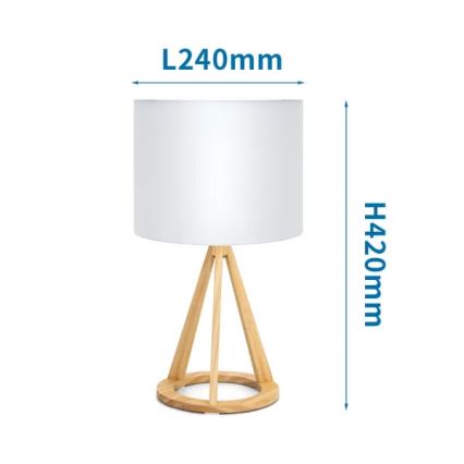 Aigostar - Dřevěná stolní lampa 1xE27/60W/230V borovice