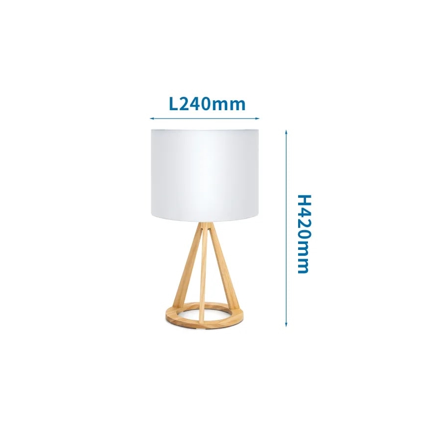 Aigostar - Dřevěná stolní lampa 1xE27/60W/230V borovice