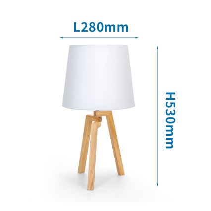 Aigostar - Dřevěná stolní lampa 1xE27/60W/230V borovice