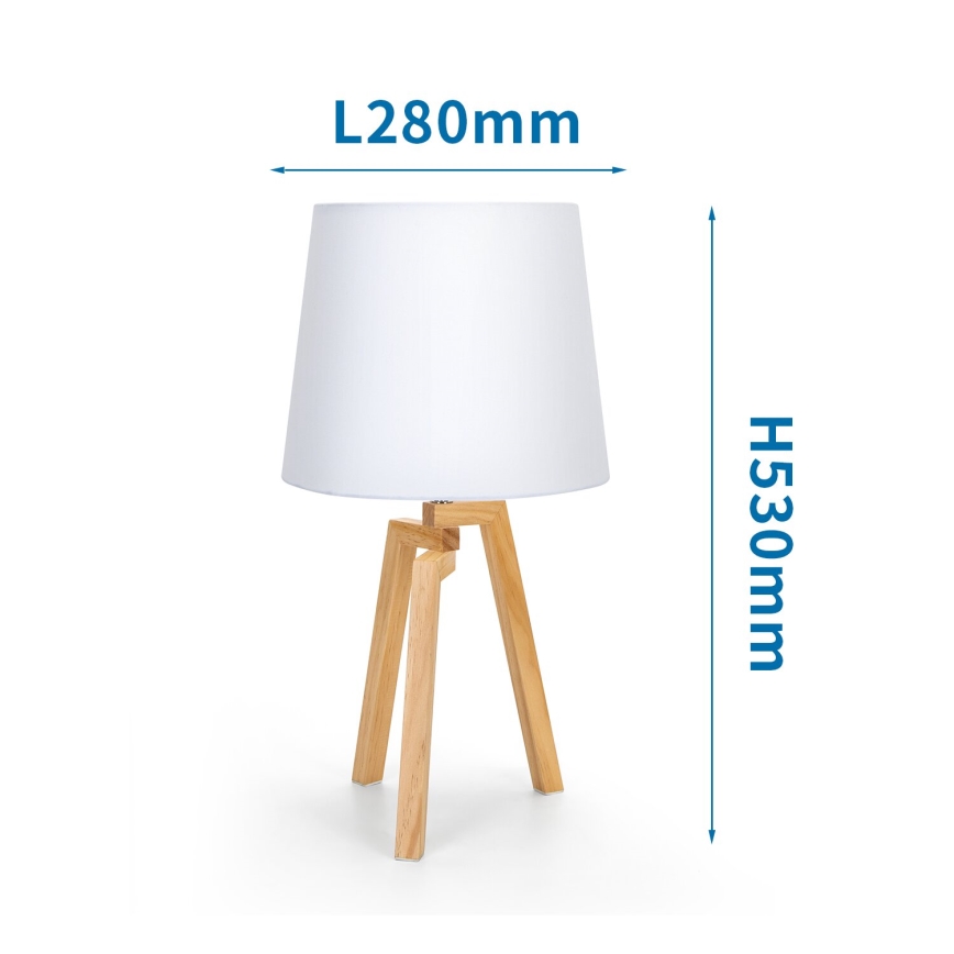 Aigostar - Dřevěná stolní lampa 1xE27/60W/230V borovice