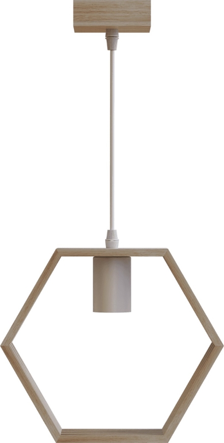 Aigostar - Dřevěný lustr na lanku 1xE27/60W/230V borovice