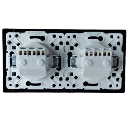 Aigostar - Dvojitá zásuvka domovní s rámečkem SCHUKO 230V/16A černá