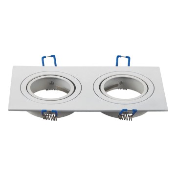 Aigostar - Dvojitý rámeček pro podhledové svítidlo GU10 17,3x9,1 cm bílá