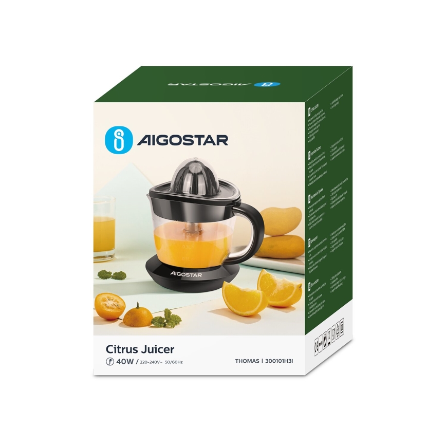 Aigostar - Elektrický lis na citrusy 1l 40W/230V černá