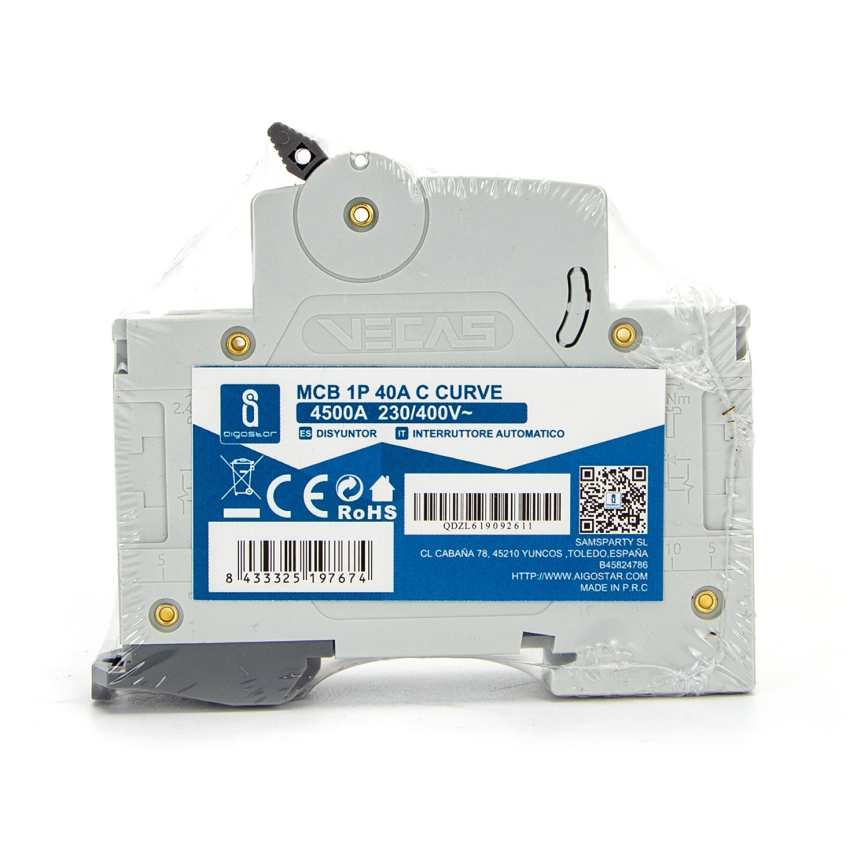 Aigostar - Jistič 1-fázový 1P-40A-C 230-400V