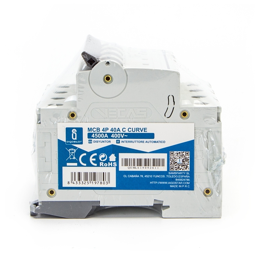 Aigostar - Jistič 4-fázový 4P-40A-C 400V
