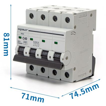 Aigostar - Jistič 4-fázový 4P-40A-C 400V