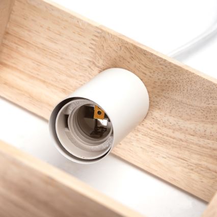 Aigostar - LED Dřevěný lustr na lanku 1xE27/9W/230V 2200K borovice