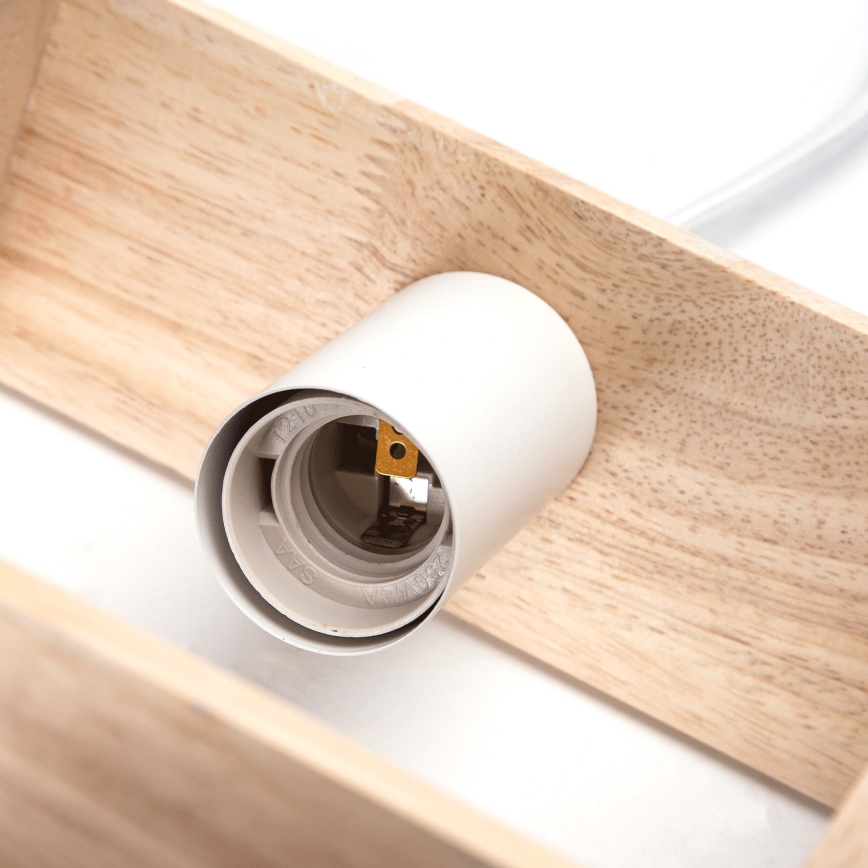 Aigostar - LED Dřevěný lustr na lanku 1xE27/9W/230V 2200K borovice