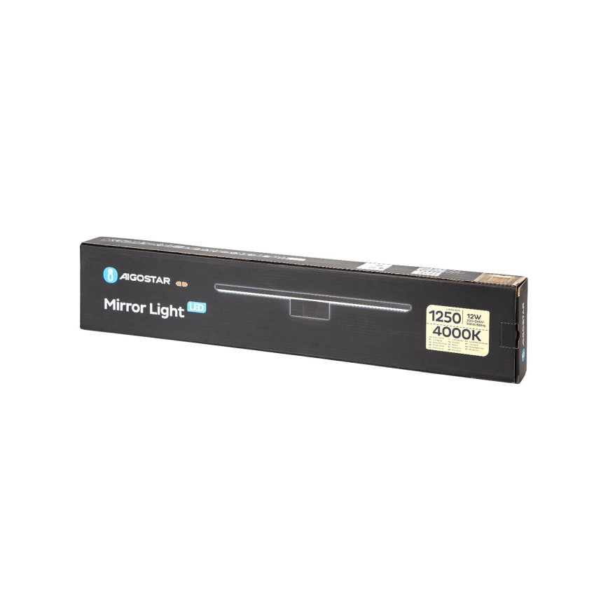 Aigostar - LED Koupelnové osvětlení zrcadla LED/12W/230V 4000K 60 cm IP44 černá