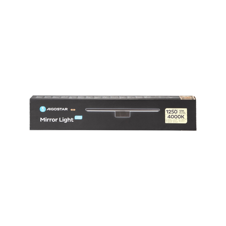 Aigostar - LED Koupelnové osvětlení zrcadla LED/12W/230V 4000K 60 cm IP44 černá