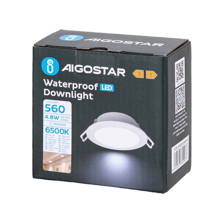Aigostar - LED Koupelnové podhledové svítidlo LED/4,8W/230V 6500K bílá IP65
