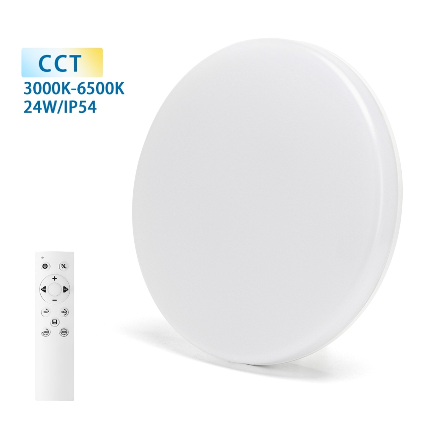 Aigostar - LED Stmívatelné koupelnové stropní svítidlo LED/24W/230V 3000K-6500K IP54 pr. 33 cm + dálkové ovládání