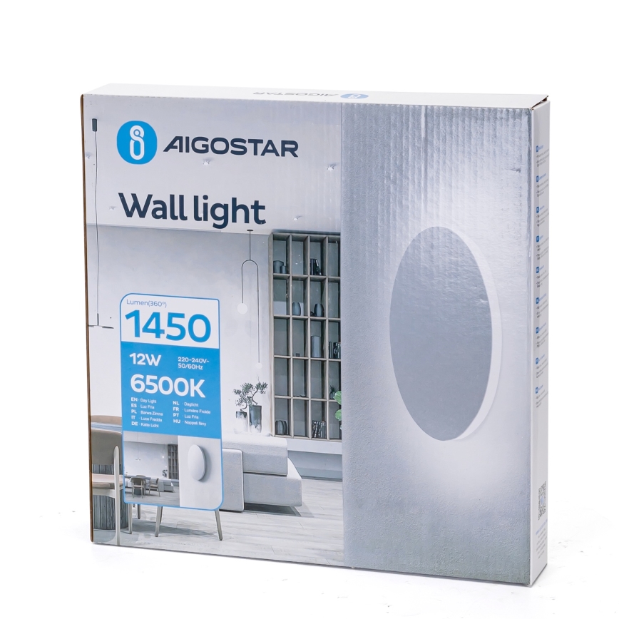 Aigostar - LED Nástěnné svítidlo LED/12W/230V 6500K 25 cm bílá