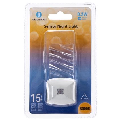 Aigostar - LED Noční světlo se senzorem soumraku LED/0,2W/230V 3000K