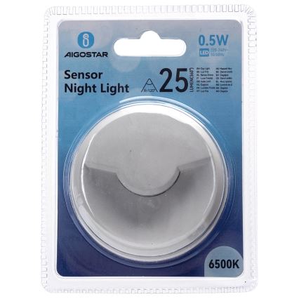Aigostar - LED Noční světlo se senzorem soumraku LED/0,5W/230V 6500K
