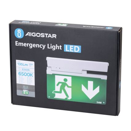 Aigostar - LED Nouzové svítidlo EMERGENCY EXIT LED/3,6W/230V 6500K 500mAh