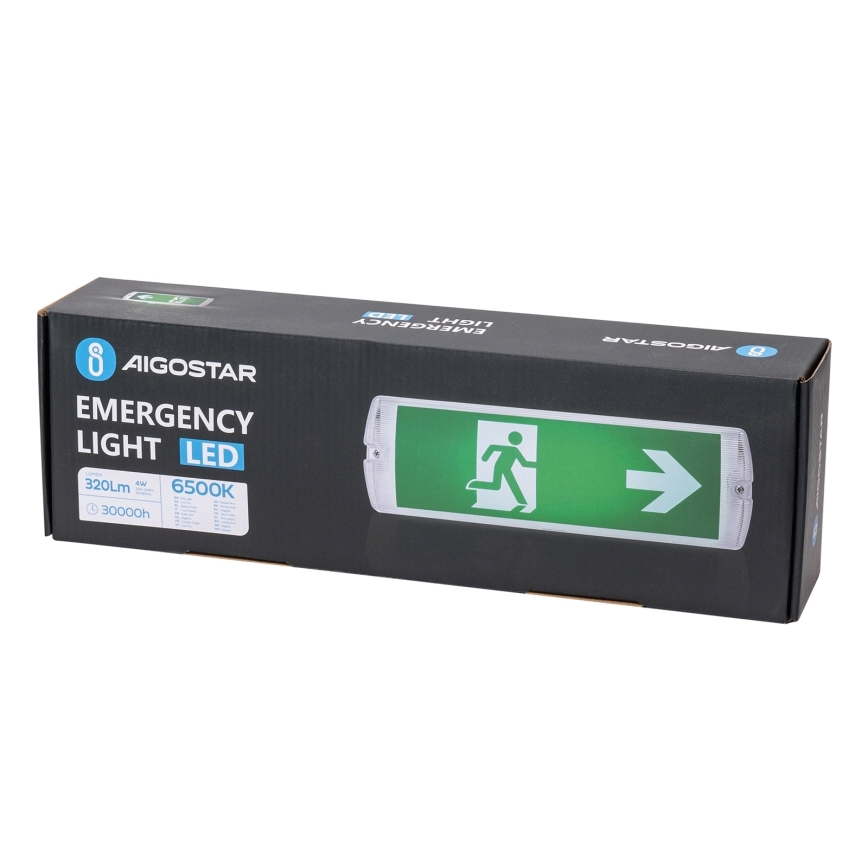 Aigostar - LED Nouzové svítidlo EMERGENCY EXIT LED/4W/230V IP65 6500K 600mAh