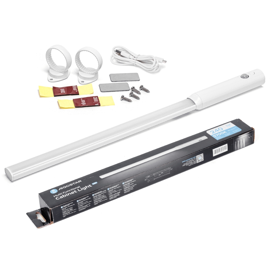 Aigostar - LED Osvětlení skříně se senzorem pohybu LED/5W/5V 1800 mAh 5700K bílá