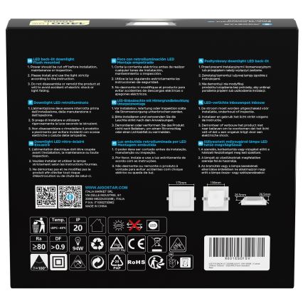 Aigostar - LED Podhledové svítidlo LED/12W/230V 4000K 17,5x17,5 cm bílá