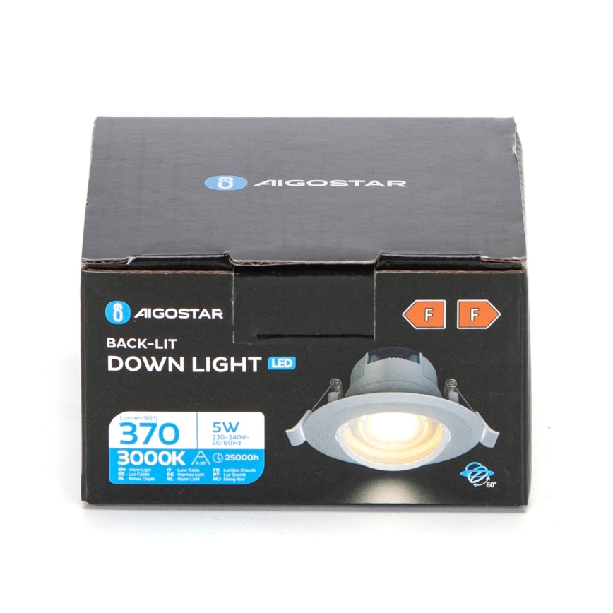 Aigostar - LED Podhledové svítidlo LED/5W/230V 3000K pr. 8,5 cm bílá