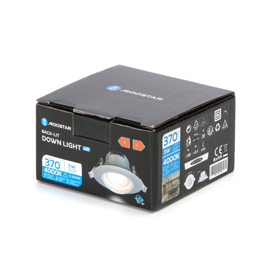 Aigostar - LED Podhledové svítidlo LED/5W/230V 4000K pr. 8,5 cm bílá