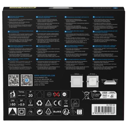 Aigostar - LED Podhledové svítidlo LED/6W/230V 4000K 12x12 cm bílá