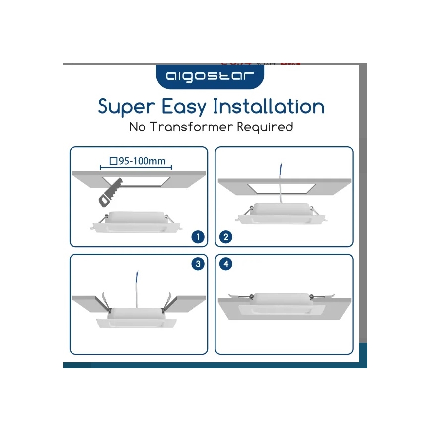 Aigostar - LED Podhledové svítidlo LED/6W/230V 6500K 12x12 cm bílá