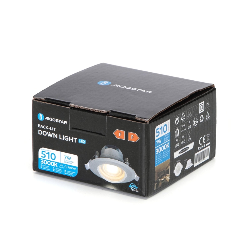 Aigostar - LED Podhledové svítidlo LED/7W/230V 3000K pr. 8,5 cm teplá bílá