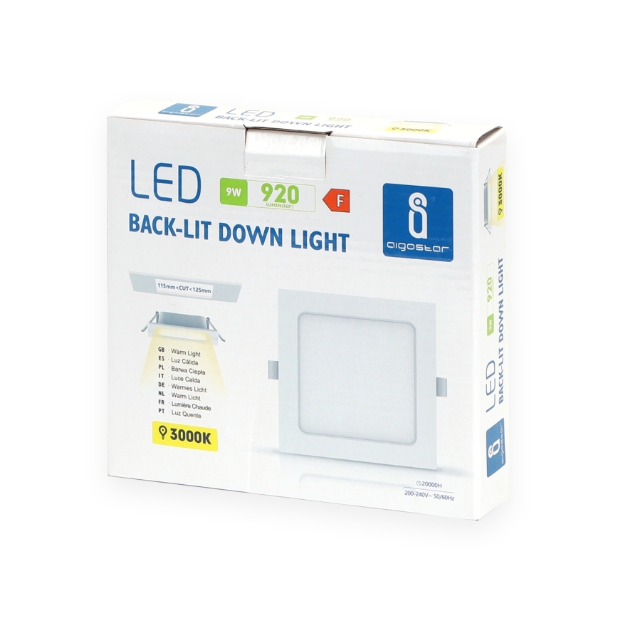 Aigostar - LED Podhledové svítidlo LED/9W/230V 3000K 14,5x14,5 cm bílá
