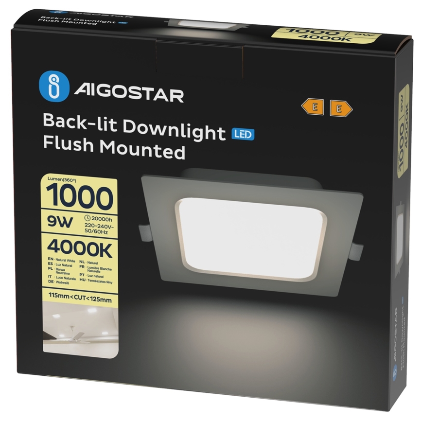 Aigostar - LED Podhledové svítidlo LED/9W/230V 4000K 14,5x14,5 cm bílá