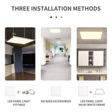 Aigostar - LED Podhledový panel LED/40W/230V 3000K/4000K/6500K 60x60cm bílá