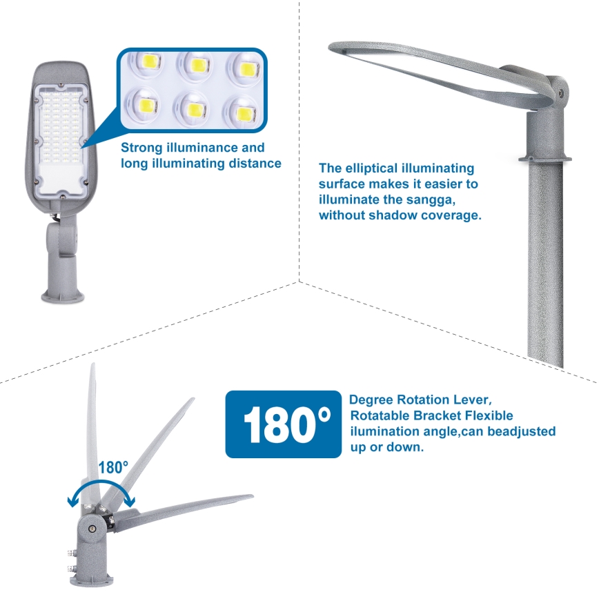 Aigostar - LED Pouliční lampa SLIM LED/150W/230V 6500K IP65