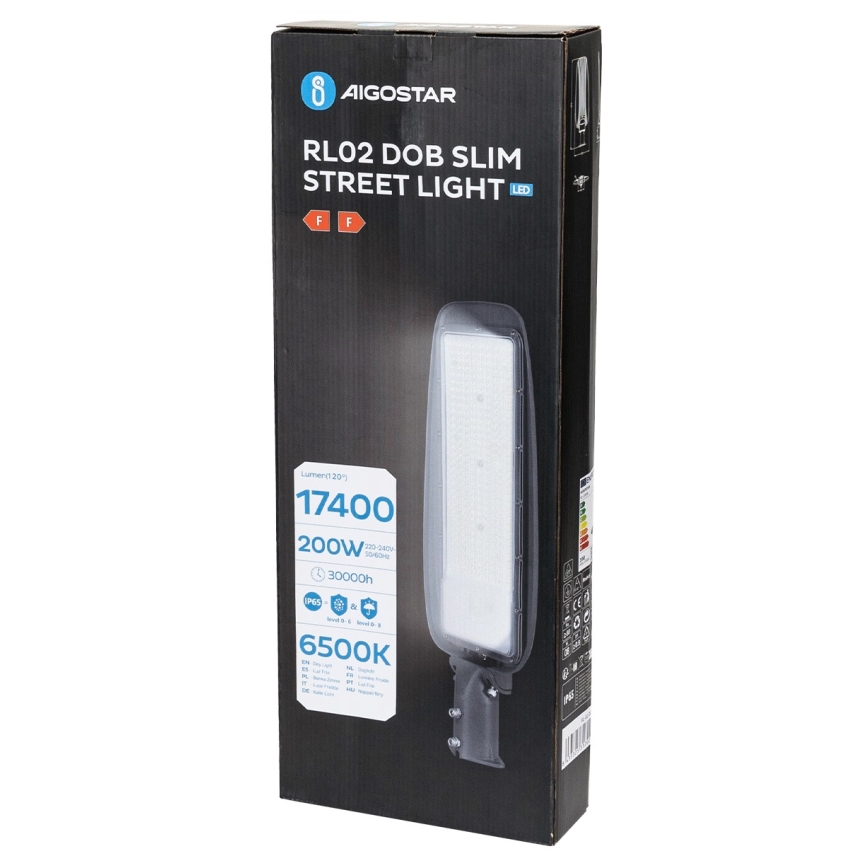 Aigostar - LED Pouliční lampa SLIM LED/200W/230V 6500K IP65
