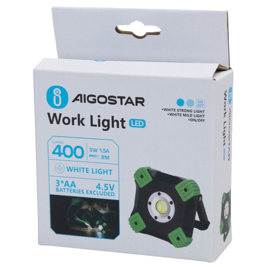 Aigostar - LED Pracovní svítidlo LED/5W/3xAA 6500K IP44