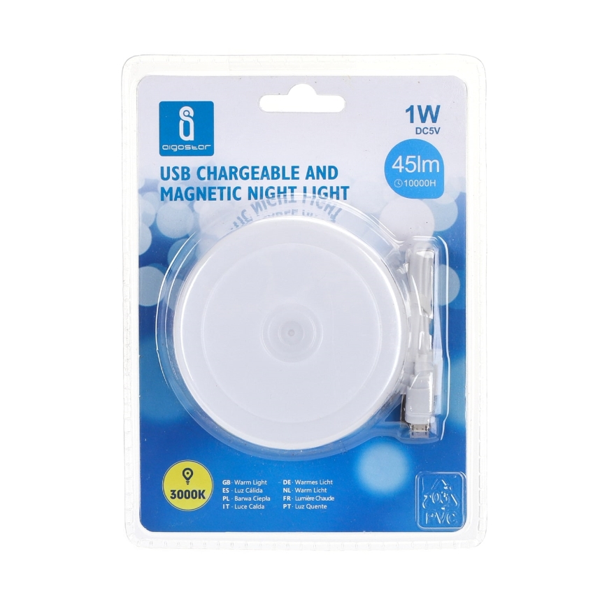 Aigostar - LED Přenosné noční svítidlo LED/1W/5V 3000K + USB