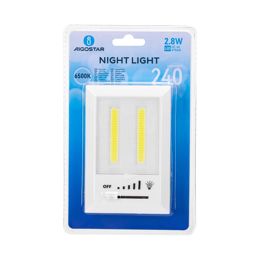 Aigostar - LED Přenosné noční svítidlo LED/4xAAA 6500K